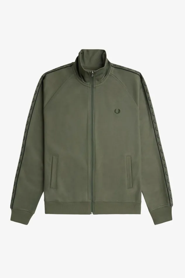 Contrast Tape Track Jacket Laurel Wreath Green Men Fred Perry Track Jackets