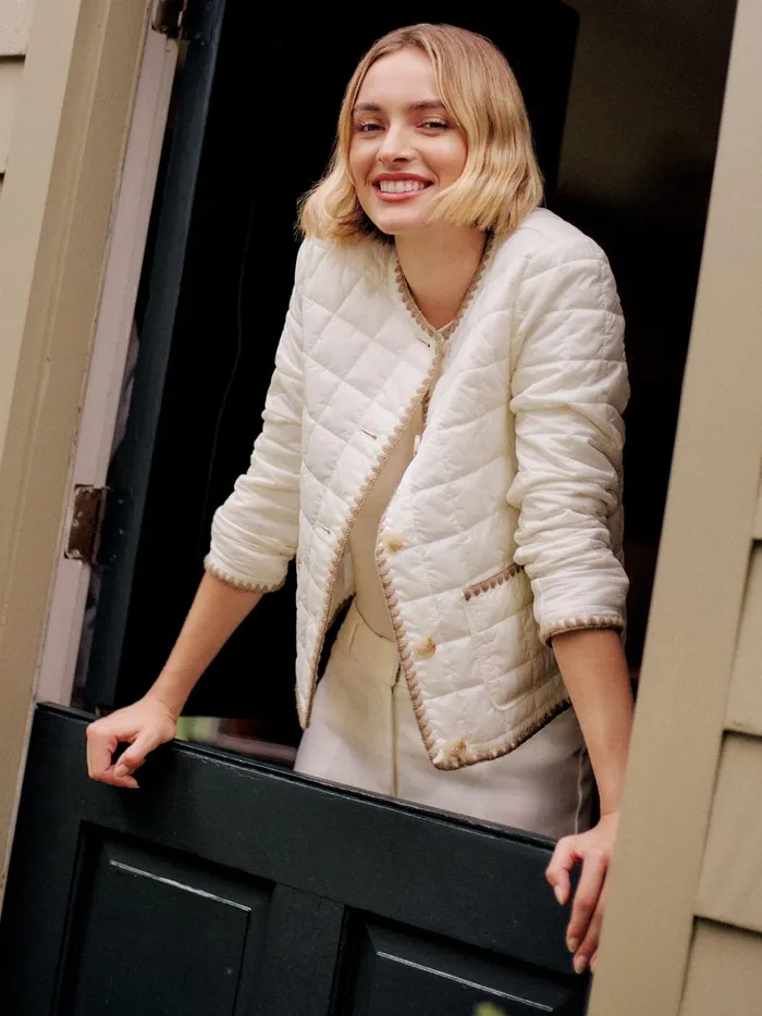 Danica Puffer Jacket Egret White Women JMcLaughlin Jackets and Outerwear