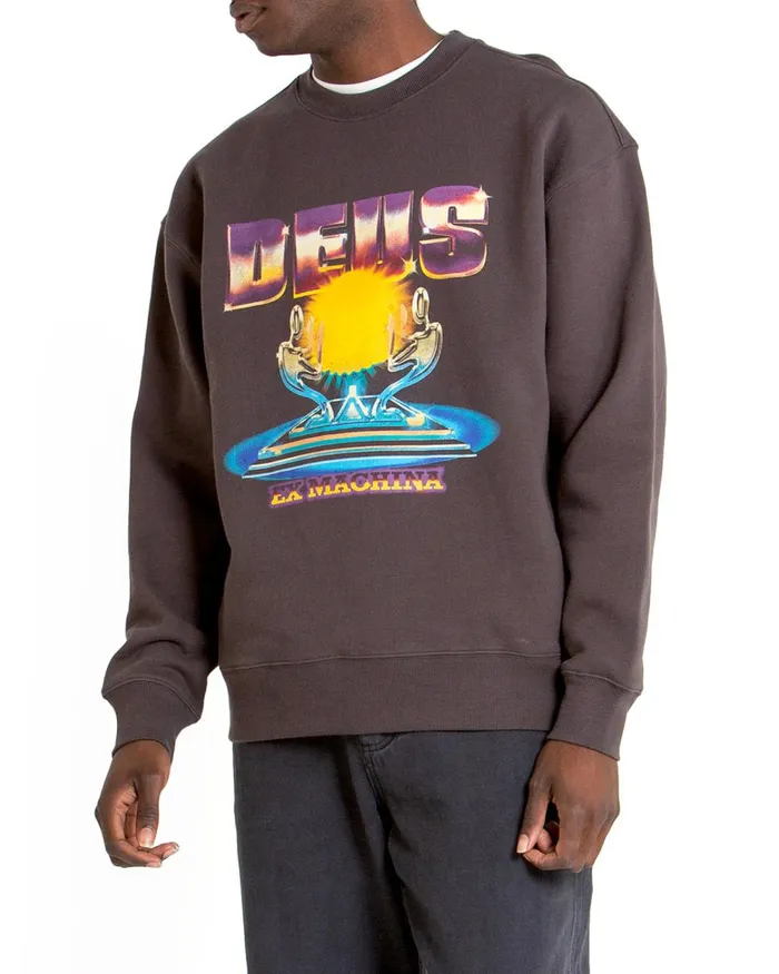Deus Ex Machina Hoodies and Sweaters Men Praise You Crew 8211 Anthracite