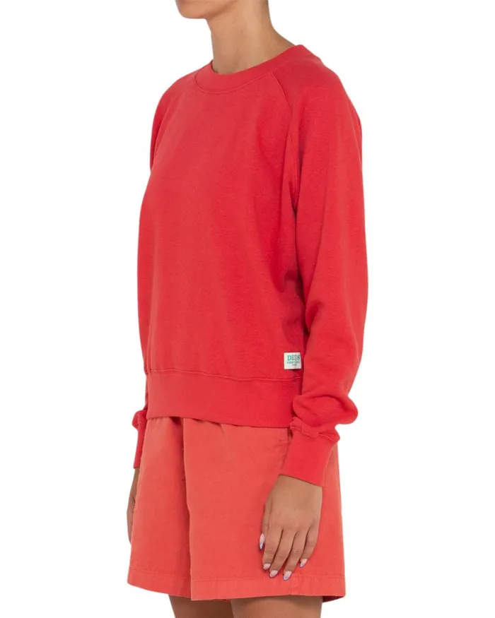 Deus Ex Machina Hoodies and Sweaters Women Aggie Hemp Crew 8211 Cranberry Deus Ex Machina Hoodies and Sweaters Women Aggie Hemp Crew 8211 Cranberry