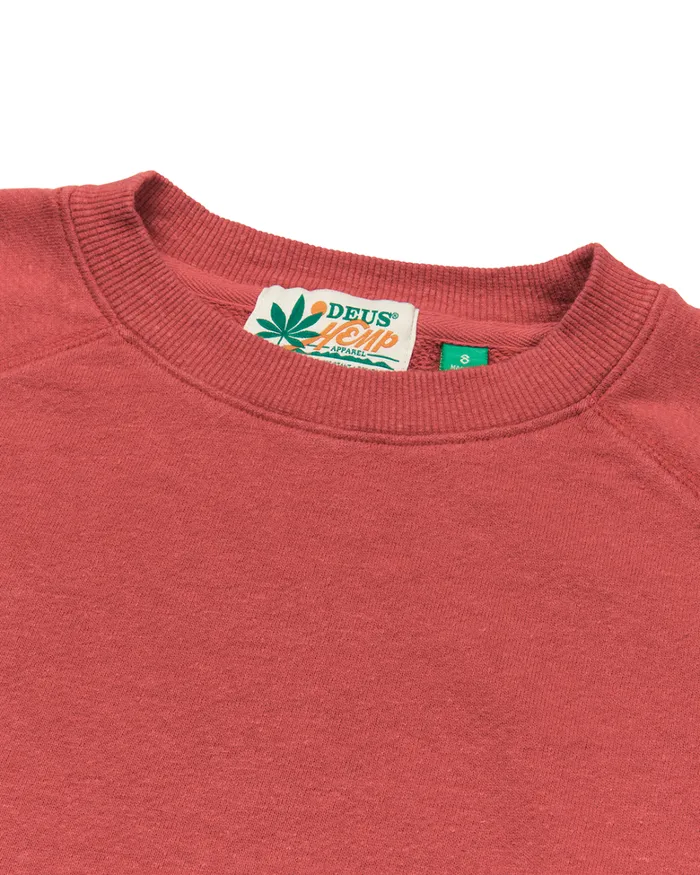 Deus Ex Machina Hoodies and Sweaters Women Aggie Hemp Crew 8211 Cranberry Deus Ex Machina Hoodies and Sweaters Women Aggie Hemp Crew 8211 Cranberry