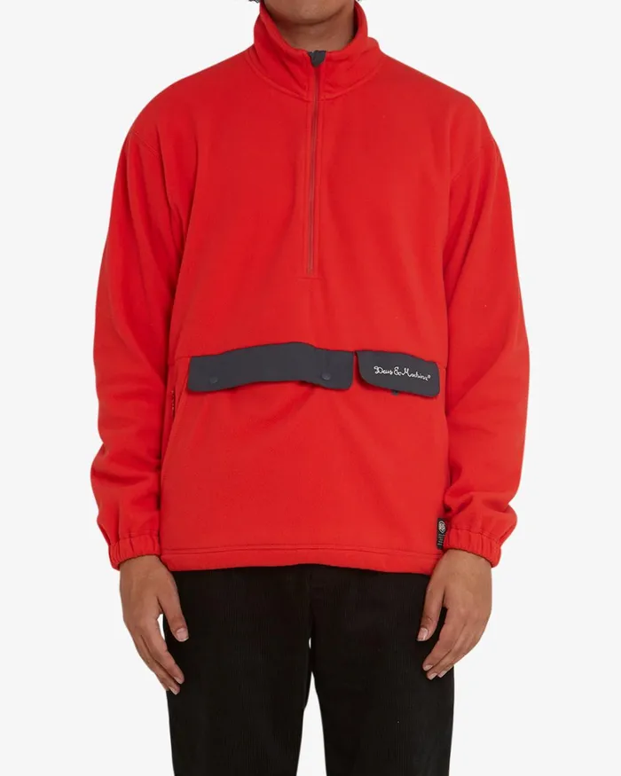 Deus Ex Machina Jackets Men Ridgeline Fleece Pullover 8211 Blaze Orange