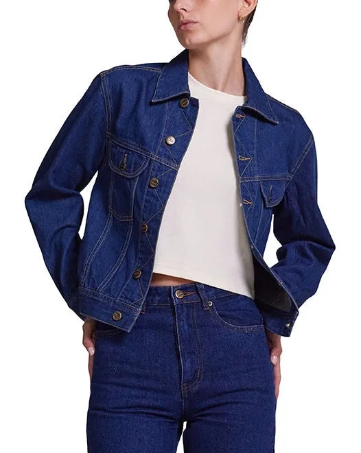 Deus Ex Machina Outerwear Women Exposure Jacket 8211 Vintage Blue Denim