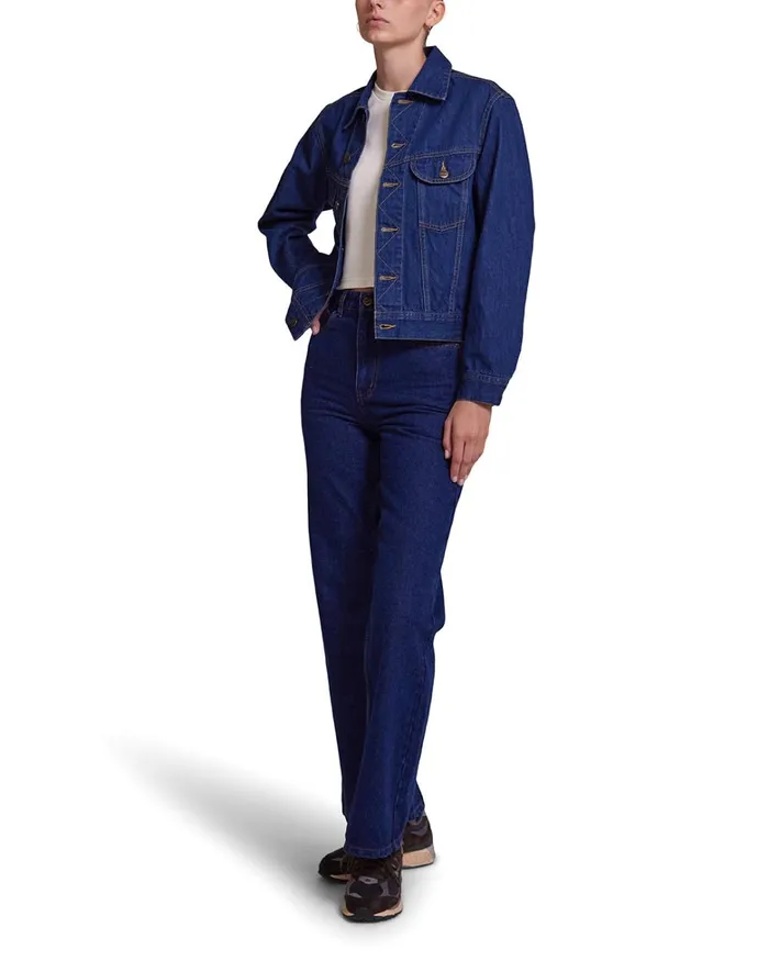 Deus Ex Machina Outerwear Women Exposure Jacket 8211 Vintage Blue Denim Deus Ex Machina Outerwear Women Exposure Jacket 8211 Vintage Blue Denim