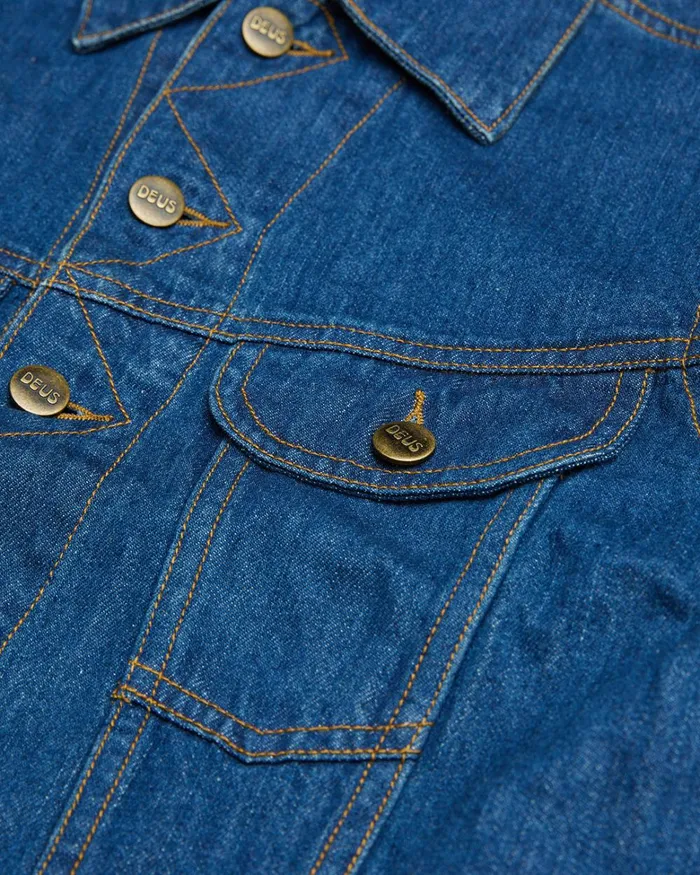 Deus Ex Machina Outerwear Women Exposure Jacket 8211 Vintage Blue Denim Deus Ex Machina Outerwear Women Exposure Jacket 8211 Vintage Blue Denim