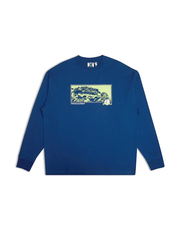 Deus Ex Machina Tees Men Piece Of Scrap Long Sleeve Tee 8211 Blue Deus Ex Machina Tees Men Piece Of Scrap Long Sleeve Tee 8211 Blue
