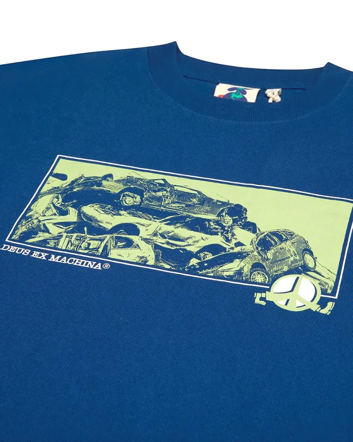 Deus Ex Machina Tees Men Piece Of Scrap Long Sleeve Tee 8211 Blue Deus Ex Machina Tees Men Piece Of Scrap Long Sleeve Tee 8211 Blue