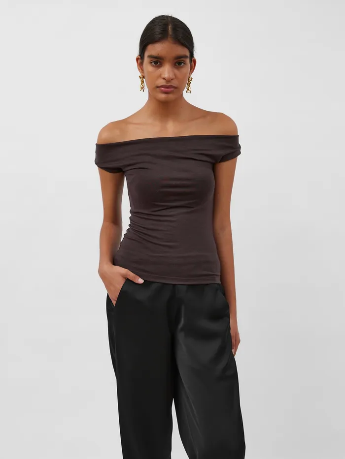 Dominique Healy 8211 Vera Tee in Espresso Women Tops The UNDONE