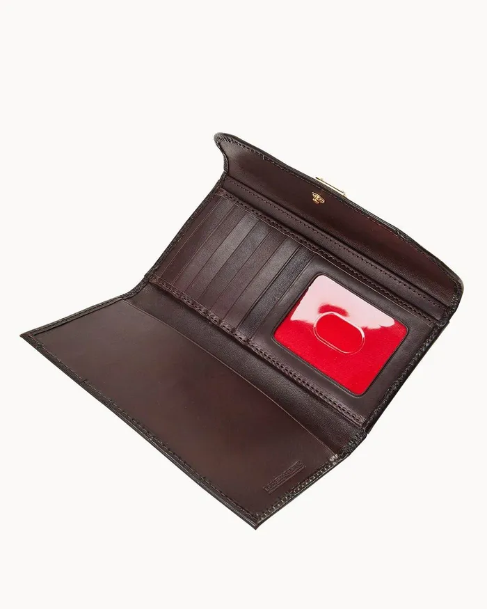 Dooney and Bourke Wallets Women Denison Continental Clutch Espresso Dooney and Bourke Wallets Women Denison Continental Clutch Espresso