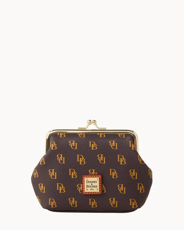 Dooney and Bourke Wallets Women Gretta Large Framed Coin Purse Brown Tmoro