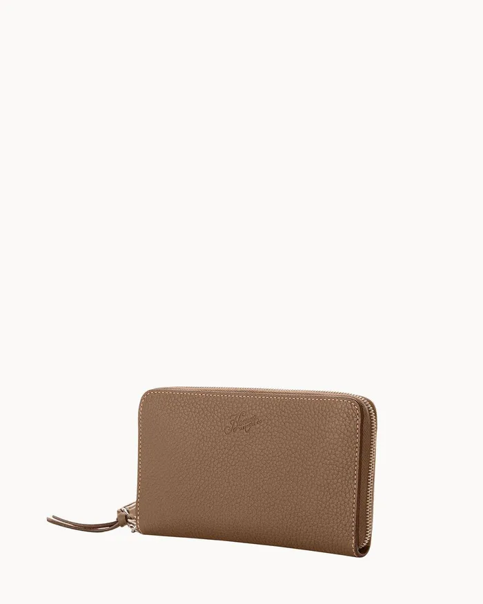 Dooney and Bourke Wallets Women Henrys Large Zip Around Wristlet Dark Taupe Dooney and Bourke Wallets Women Henrys Large Zip Around Wristlet Dark Taupe