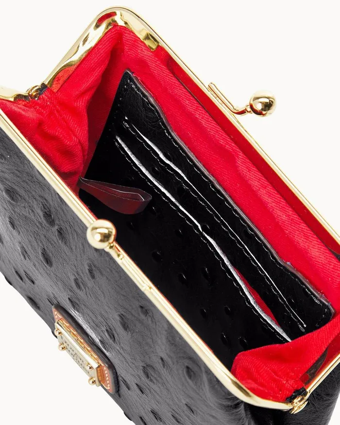 Dooney and Bourke Wallets Women Ostrich Large Frame Purse Black Dooney and Bourke Wallets Women Ostrich Large Frame Purse Black