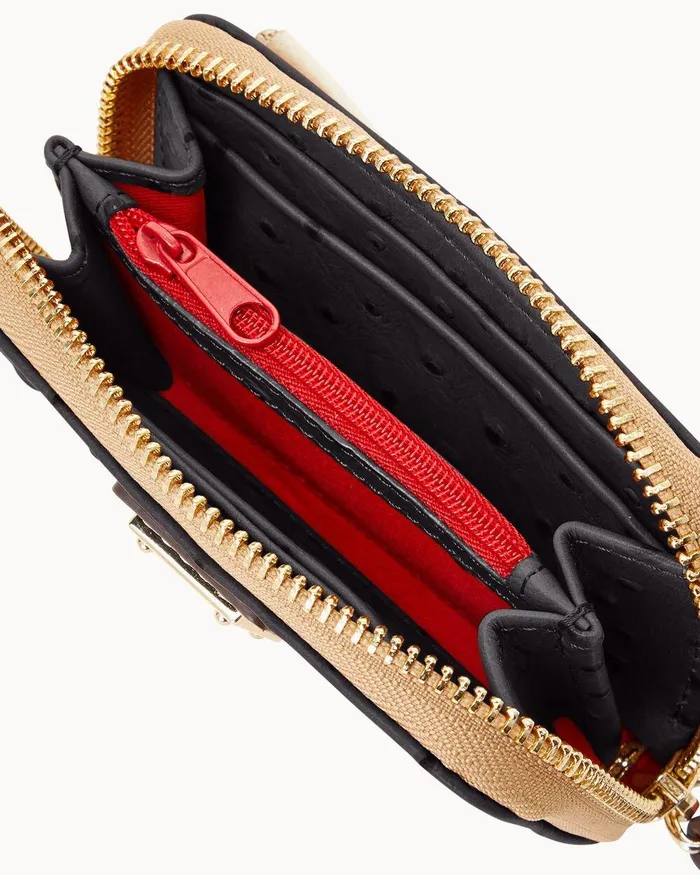 Dooney and Bourke Wallets Women Ostrich Large Zip Around Credit Card Case Black Dooney and Bourke Wallets Women Ostrich Large Zip Around Credit Card Case Black