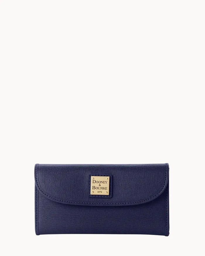 Dooney and Bourke Wallets Women Saffiano Continental Clutch Marine
