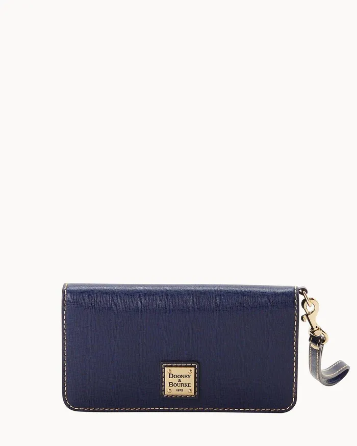 Dooney and Bourke Wallets Women Saffiano Fey Phone Wristlet Marine
