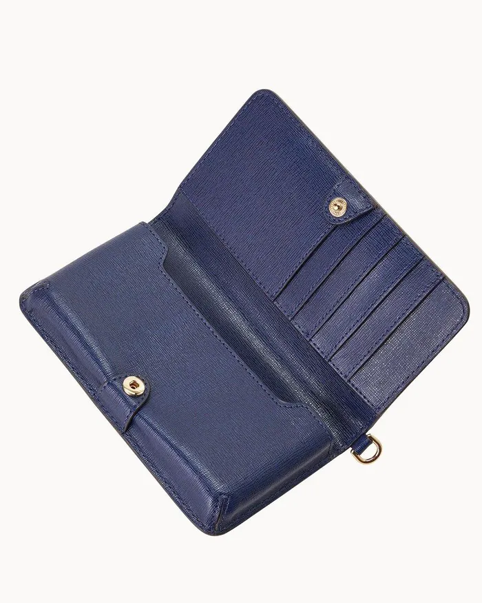 Dooney and Bourke Wallets Women Saffiano Fey Phone Wristlet Marine Dooney and Bourke Wallets Women Saffiano Fey Phone Wristlet Marine