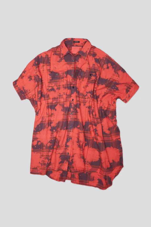 Dresses and Skirts Women R13 Oversized Relaxed Shirtdress 8211 Dusk Red Plaid