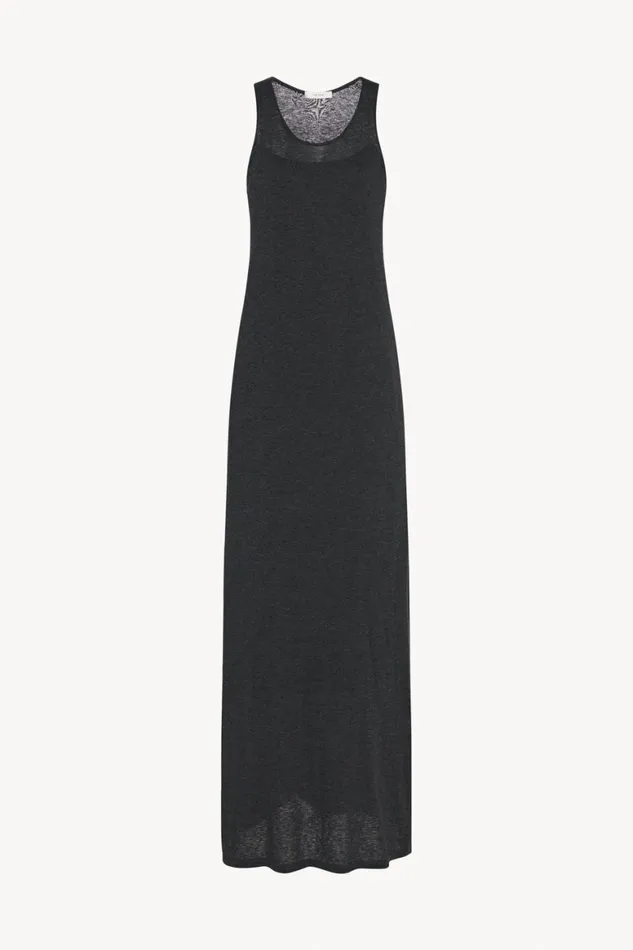 Dresses Women The Row Farissa Dress In Cotton And Cashmere Dark Grey Melange
