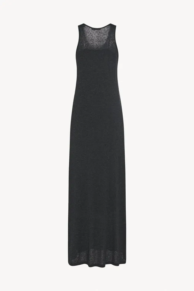 Dresses Women The Row Farissa Dress In Cotton And Cashmere Dark Grey Melange