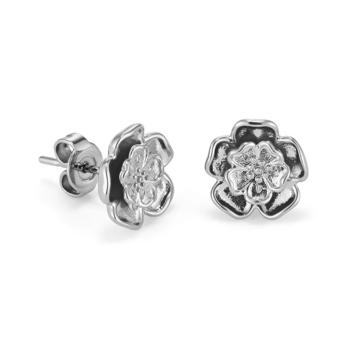 Earrings Women Olivia Burton Tudor Rose Silver Tone Stud Earrings