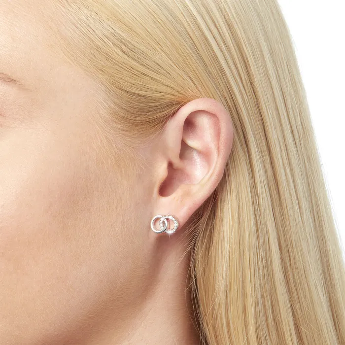Earrings Women Silver Interlink Stud Earrings Olivia Burton