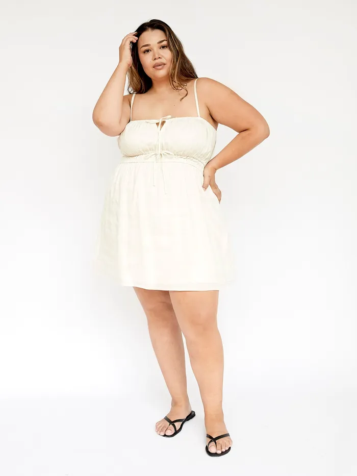 Faithfull The Brand 8211 Shivka Mini Dress in Egg Shell Women Dresses The UNDONE