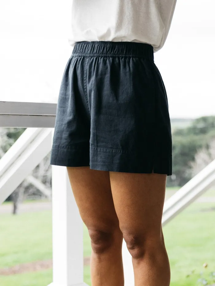 Finisterre Navy Hemp Shorts 8211 Morva Women Clothing