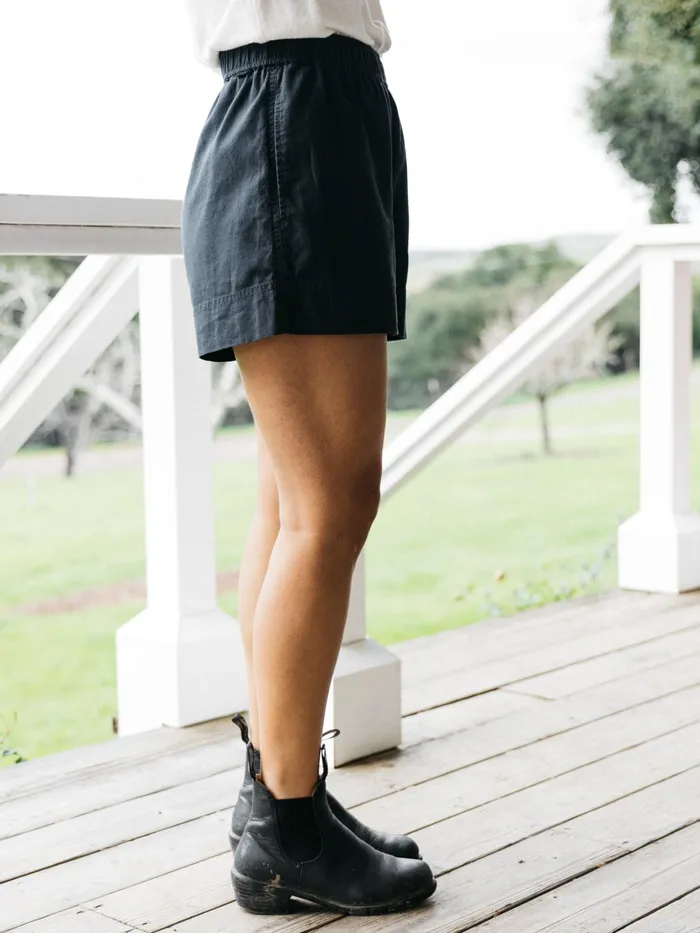 Finisterre Navy Hemp Shorts 8211 Morva Women Clothing