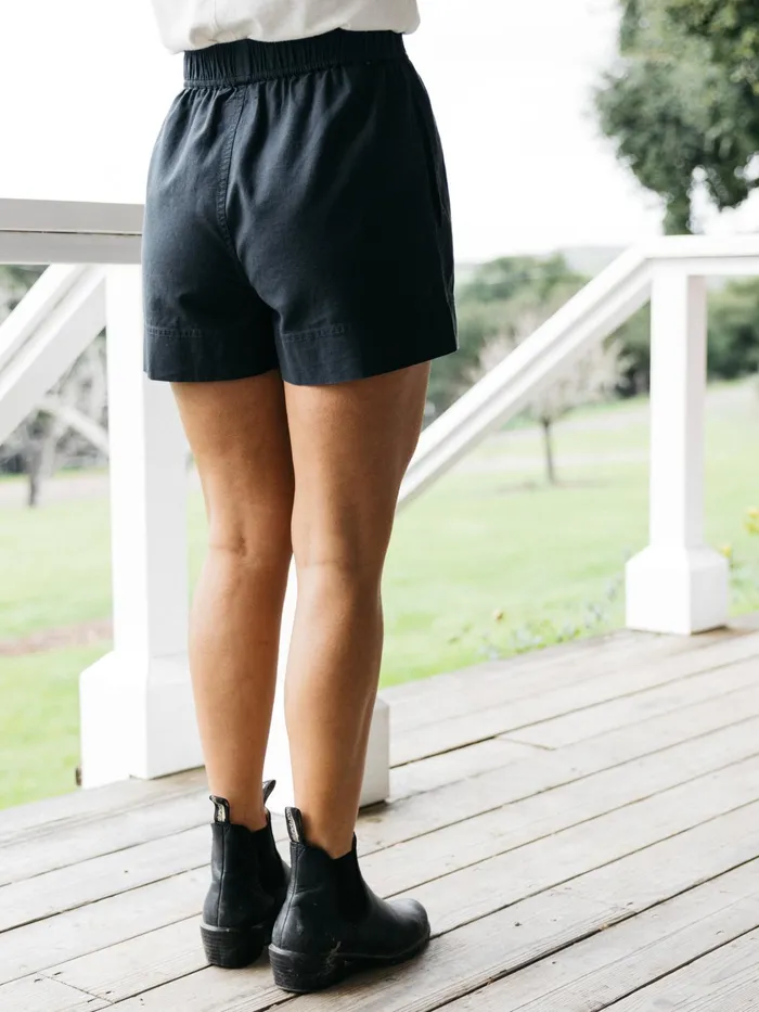Finisterre Navy Hemp Shorts 8211 Morva Women Clothing