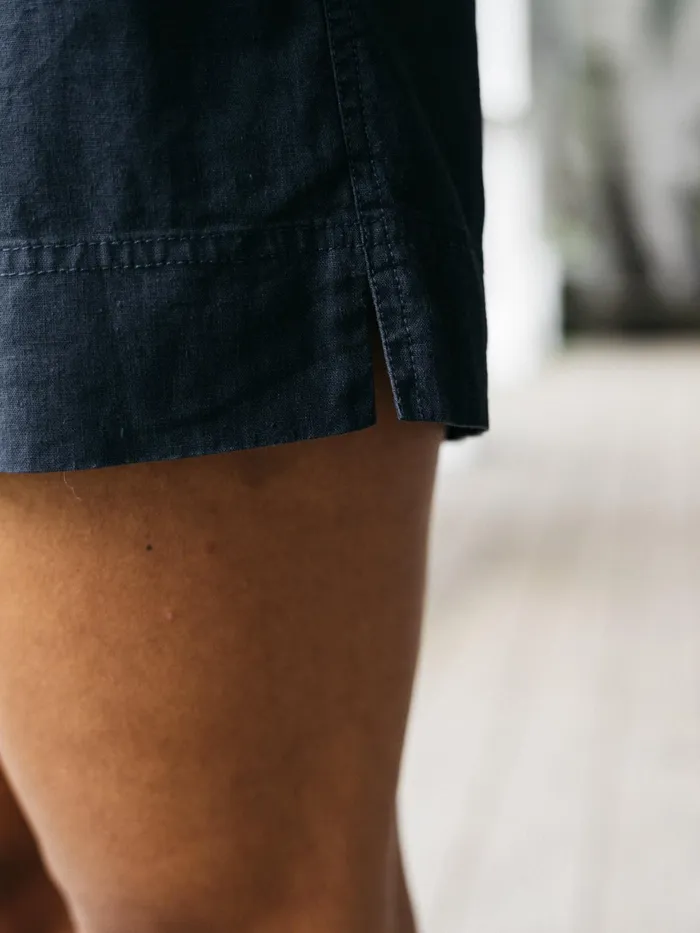 Finisterre Navy Hemp Shorts 8211 Morva Women Clothing