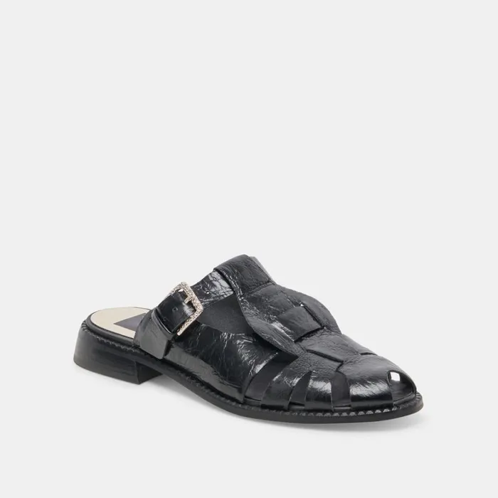 Flats and Loafers Women Dolce Vita Hippie Flats Midnight Crinkle Patent
