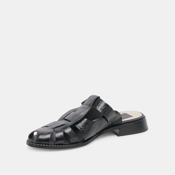 Flats and Loafers Women Dolce Vita Hippie Flats Midnight Crinkle Patent