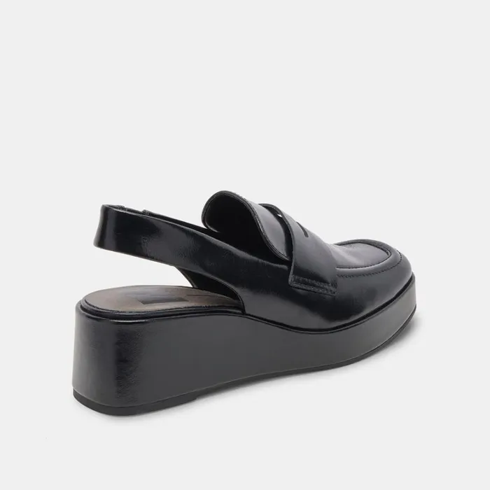 Flats and Loafers Women Dolce Vita Nada Loafers Midnight Crinkle Patent