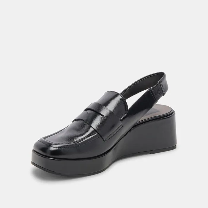 Flats and Loafers Women Dolce Vita Nada Loafers Midnight Crinkle Patent