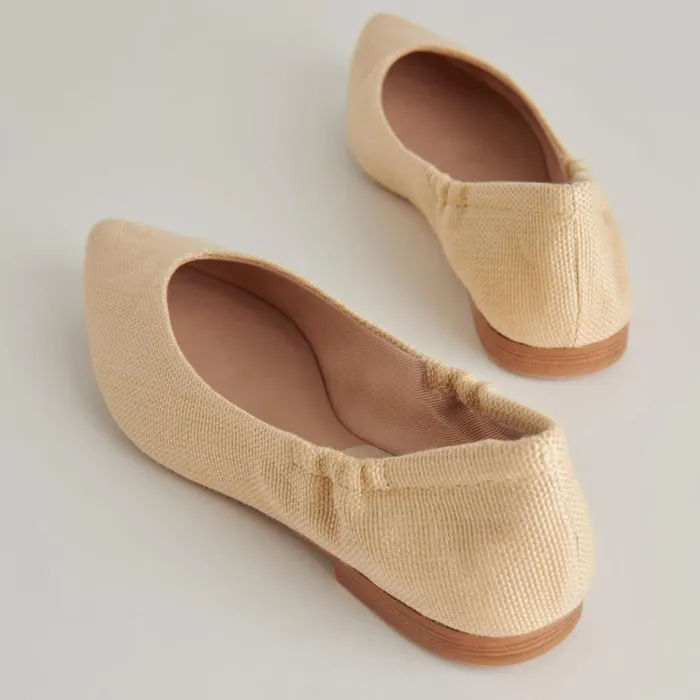 Flats and Loafers Women Dolce Vita Nadav Ballet Flats Lt Natural Raffia