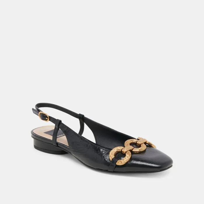 Flats and Loafers Women Dolce Vita Ramano Flats Midnight Crinkle Patent