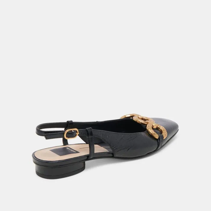 Flats and Loafers Women Dolce Vita Ramano Flats Midnight Crinkle Patent