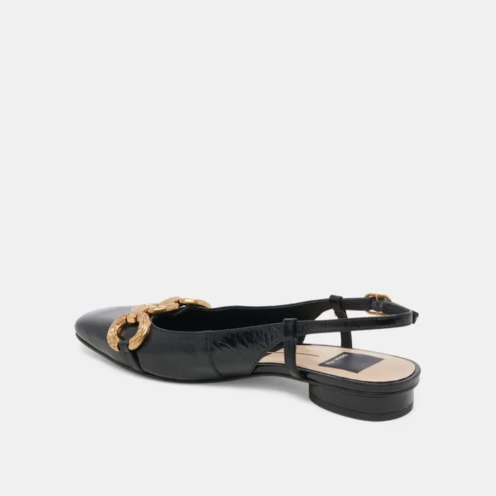 Flats and Loafers Women Dolce Vita Ramano Flats Midnight Crinkle Patent