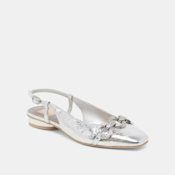Flats and Loafers Women Dolce Vita Ramano Flats Silver Distressed Leather