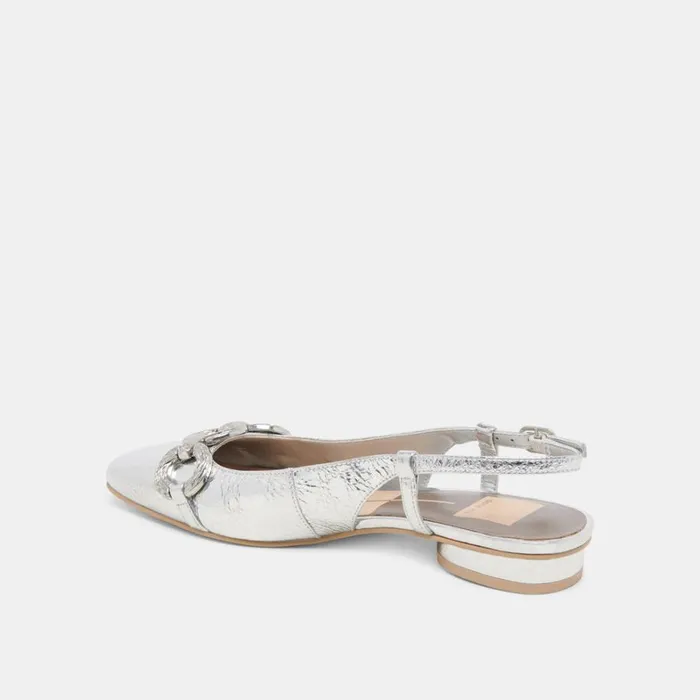 Flats and Loafers Women Dolce Vita Ramano Flats Silver Distressed Leather