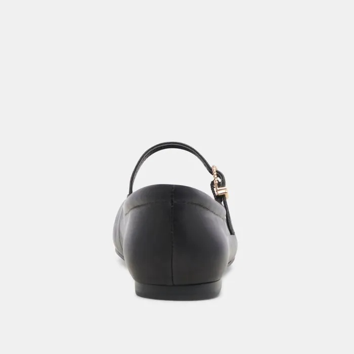 Flats and Loafers Women Dolce Vita Reyes Toe Cap Ballet Flats Black Leather