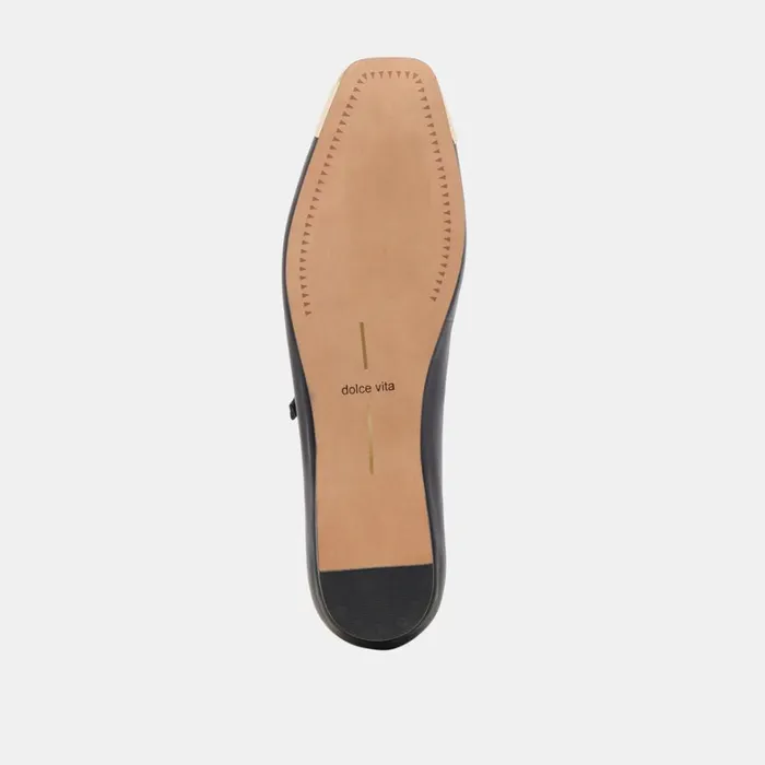 Flats and Loafers Women Dolce Vita Reyes Toe Cap Ballet Flats Black Leather