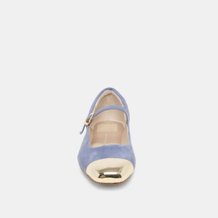 Flats and Loafers Women Dolce Vita Reyes Toe Cap Ballet Flats Bluebell Suede