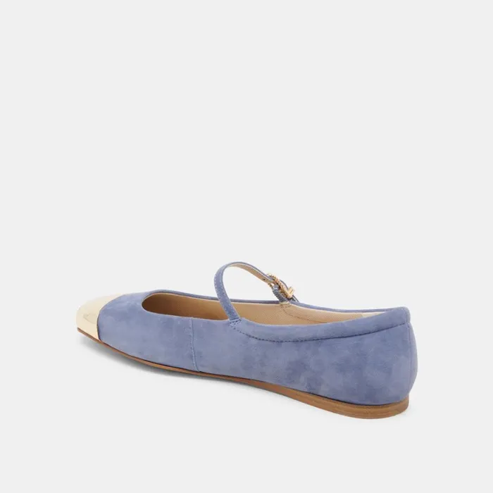 Flats and Loafers Women Dolce Vita Reyes Toe Cap Ballet Flats Bluebell Suede