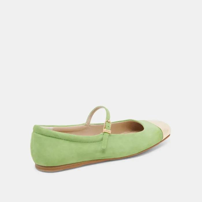 Flats and Loafers Women Dolce Vita Reyes Toe Cap Ballet Flats Lime Suede