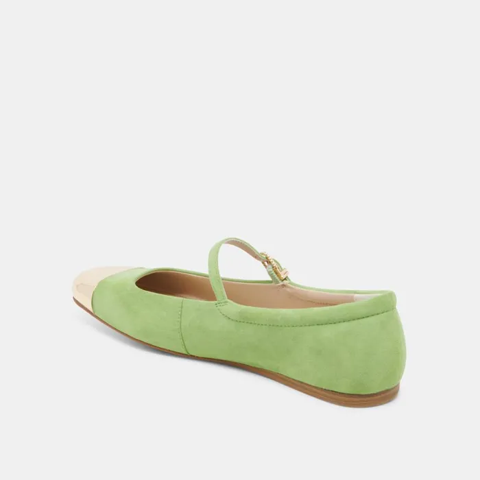 Flats and Loafers Women Dolce Vita Reyes Toe Cap Ballet Flats Lime Suede
