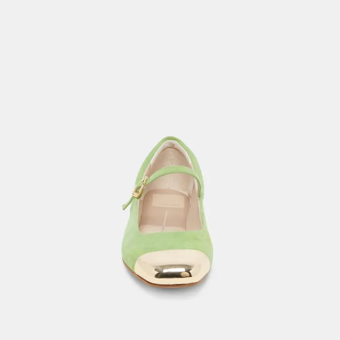 Flats and Loafers Women Dolce Vita Reyes Toe Cap Ballet Flats Lime Suede