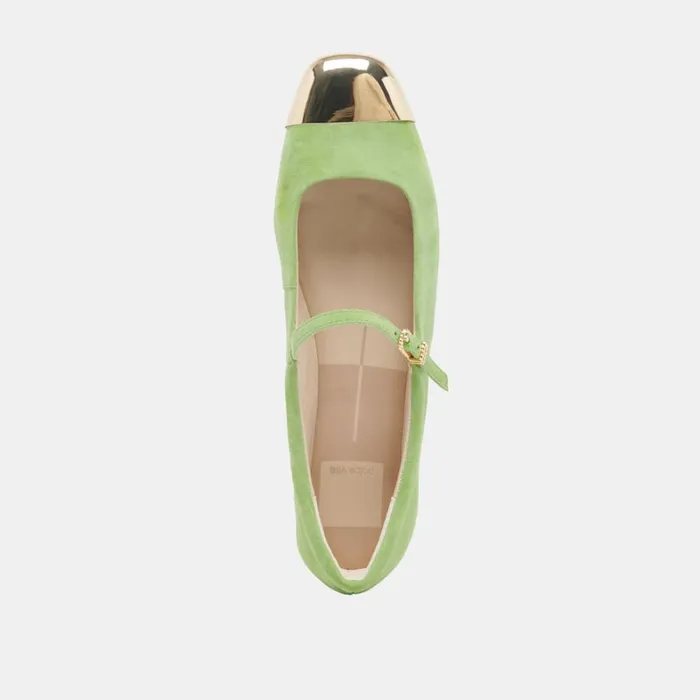 Flats and Loafers Women Dolce Vita Reyes Toe Cap Ballet Flats Lime Suede