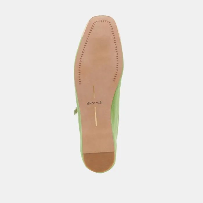 Flats and Loafers Women Dolce Vita Reyes Toe Cap Ballet Flats Lime Suede