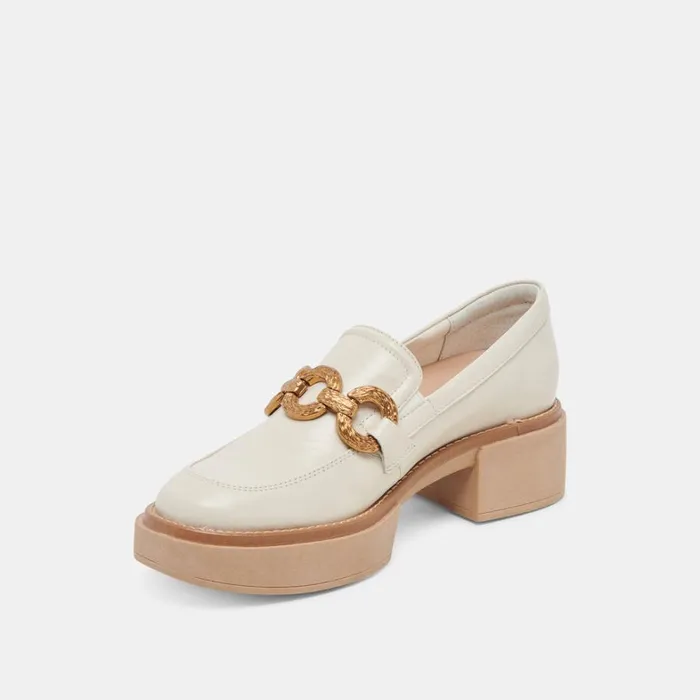 Flats and Loafers Women Dolce Vita Sheena Loafers Ivory Crinkle Patent